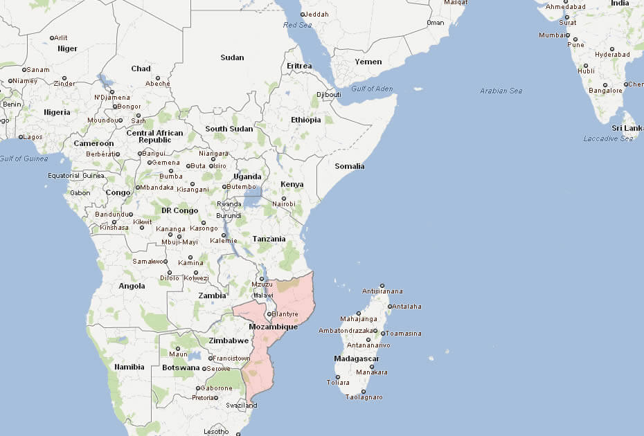 karte von mosambik afrika